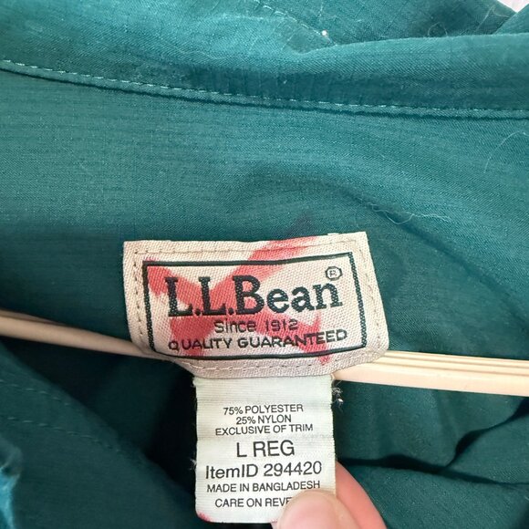 L.L.Bean Womens Green Button-Up Shirt L Regular Long Sleeve Polyester/Nylon - Picture 4 of 4